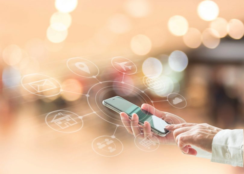 Person using smart phone