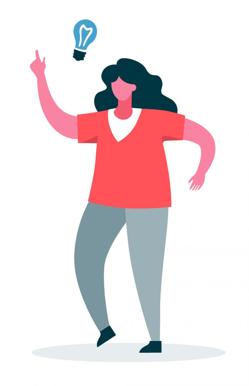 Illustration of a lady thinking