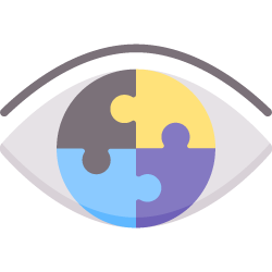 Illustration of puzzle in eyeball