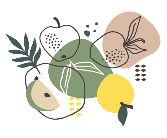 Illustration of fruits and vegetables
