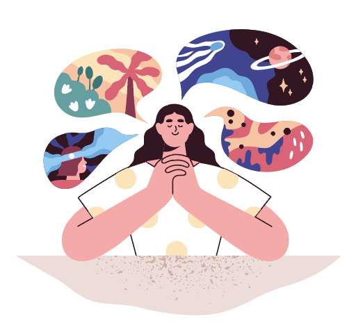 Illustration of a lady meditating