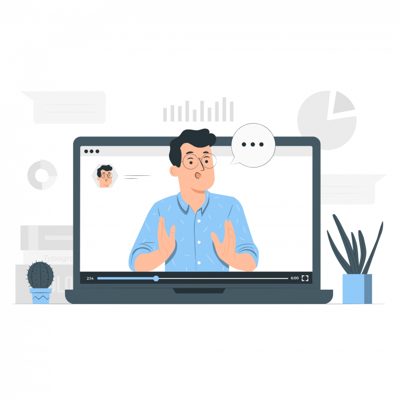 illustration creating a vlog video